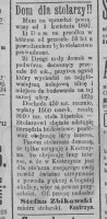 Ogłoszenie o sprzedaży nieruchomości w Kostrzyniu.Stefan Zbikowski.1897